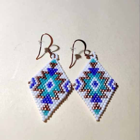 Hand Crafted Jewelry - Handmade beaded Western style earrings